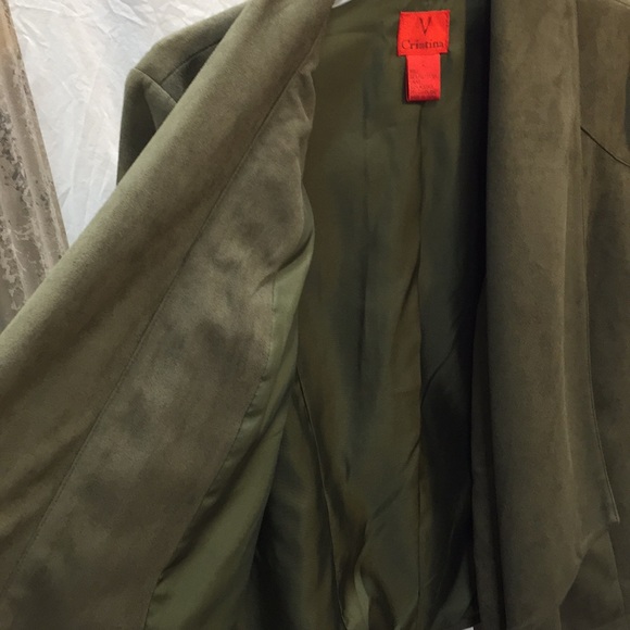 V Cristina Jackets & Coats V Cristina Moss Green Open Jacket Poshmark